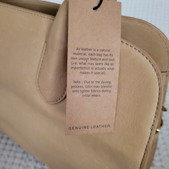 Margot New York Genuine Leather Bowling Bag in color Sand - Picture 8 of 8